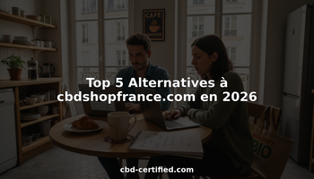 Des jeunes adultes installés autour de la table de la cuisine comparent différents sites de boutiques de CBD sur leurs ordinateurs portables.