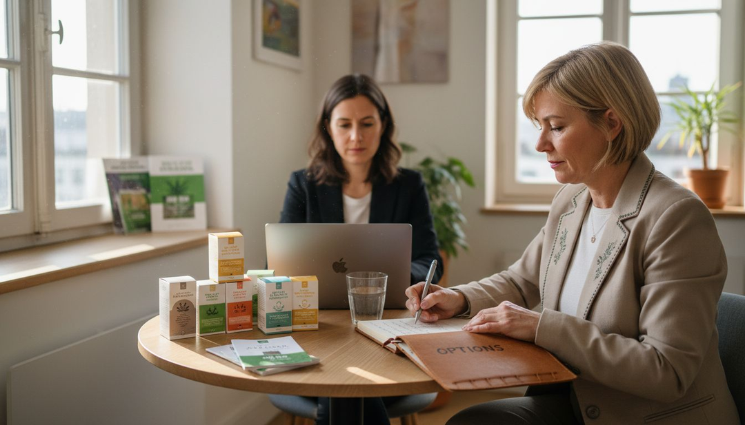 Entretien personnalisé sur le CBD dans un cabinet lumineux et accueillant