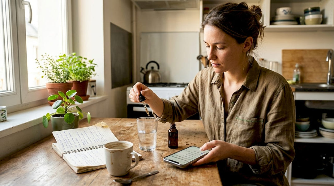 Une femme qui ajoute du CBD à ses habitudes bien-être au quotidien