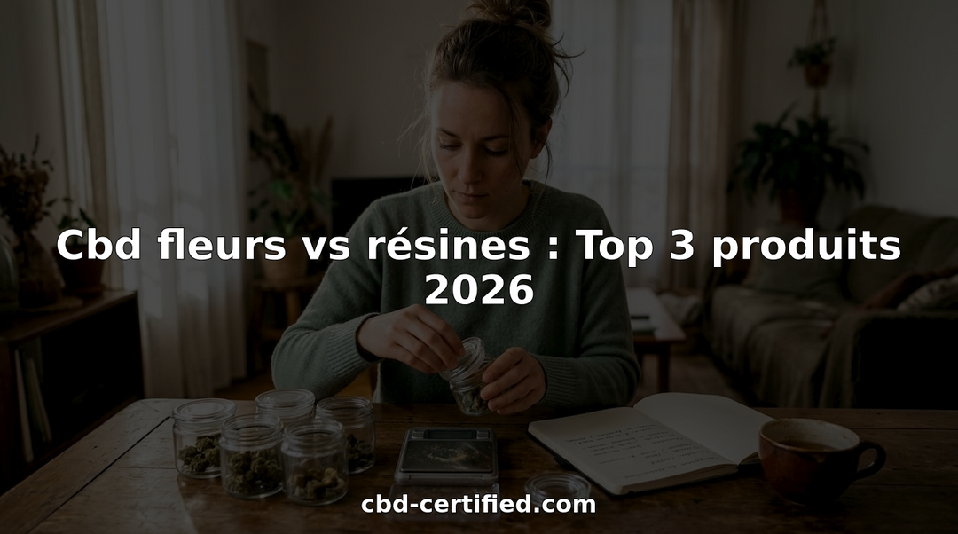 Une femme prend le temps de comparer différentes fleurs et résines de CBD chez elle, afin de choisir celle qui lui convient le mieux.