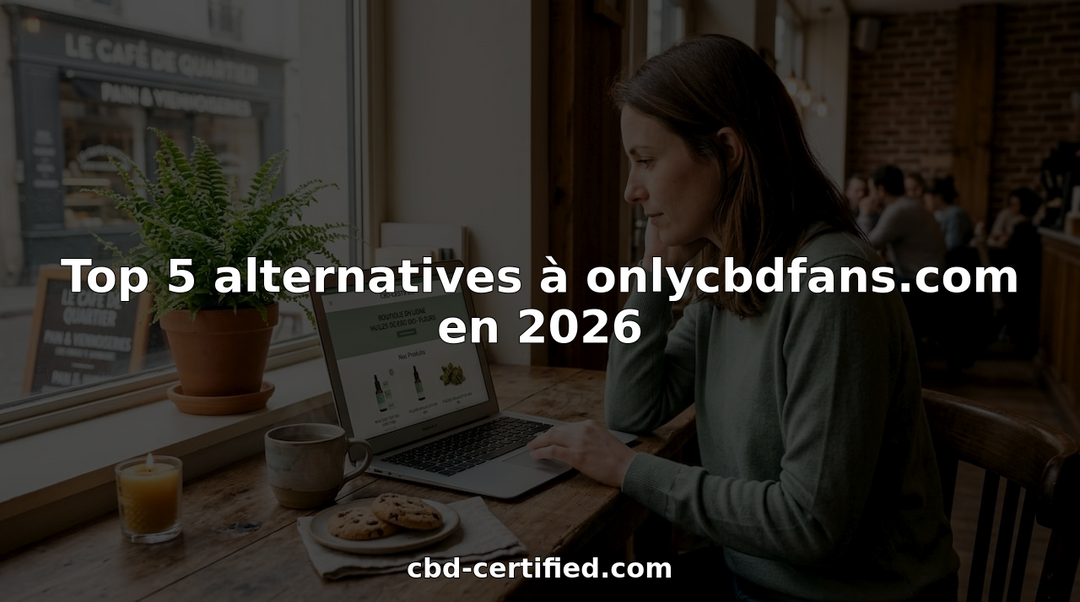 Une personne confortablement installée chez elle, en train de parcourir les différents produits à base de CBD sur internet.