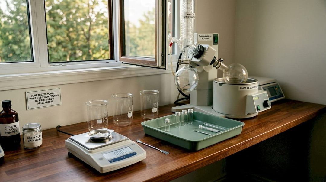 Matériel de laboratoire spécialisé pour l’extraction et la purification du CBD