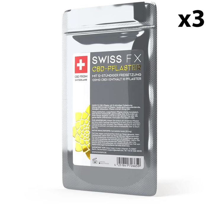 Swiss FX Patchs 3 packs 10 Patchs CBD Elixir, Muscles et Articulations