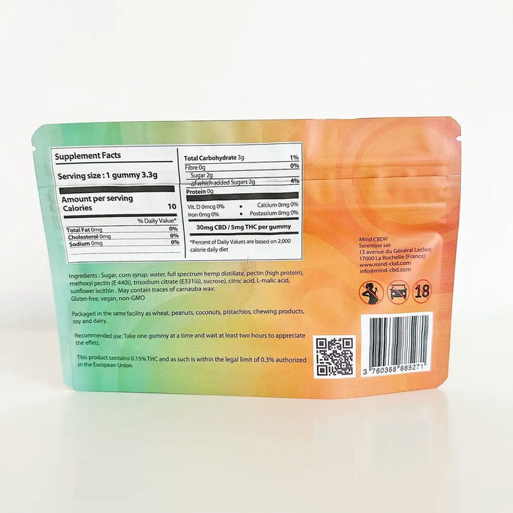 Mind CBD Gummies CBD 20 Gummies CBD 30mg + THC 5mg (6 saveurs au choix)
