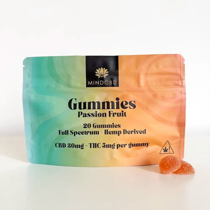 Mind CBD Gummies CBD Fruit de la Passion / 1 sachet 20 Gummies CBD 30mg + THC 5mg (6 saveurs au choix)