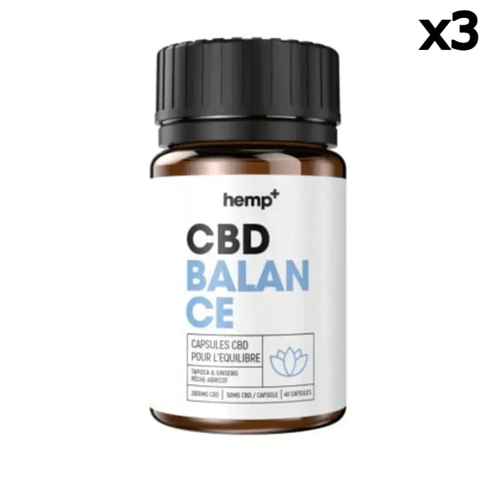 Hemp+ Gélules CBD 3 boîtes 40 Gélules CBD Concentration, Broad Spectrum 2000mg, sans THC