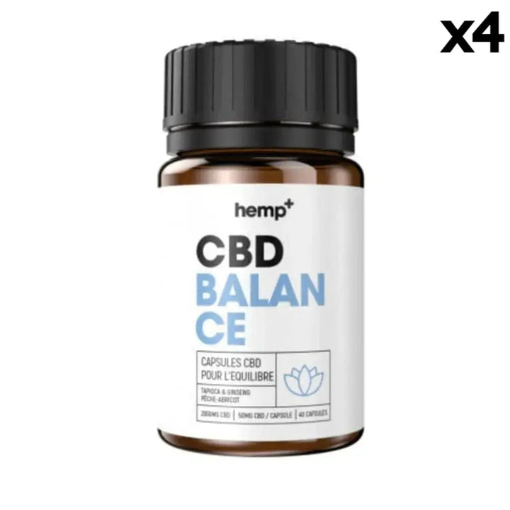 Hemp+ Gélules CBD 4 boîtes 40 Gélules CBD Concentration, Broad Spectrum 2000mg, sans THC