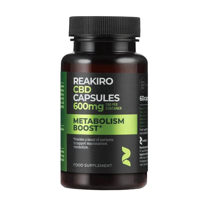 Reakiro Gélules CBD 1 boîte 60 Gélules CBD Full Spectrum 600mg, Metabolism Boost