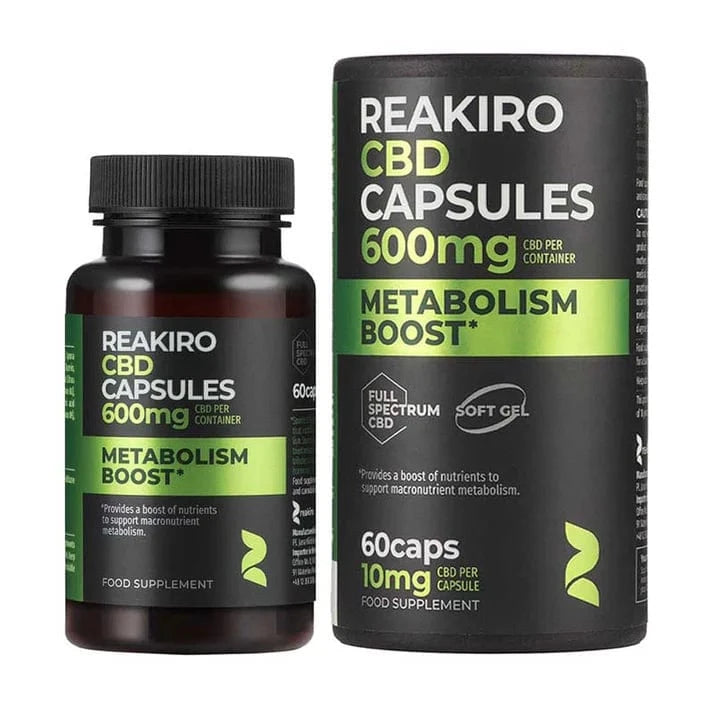 Reakiro Gélules CBD 60 Gélules CBD Full Spectrum 600mg, Metabolism Boost