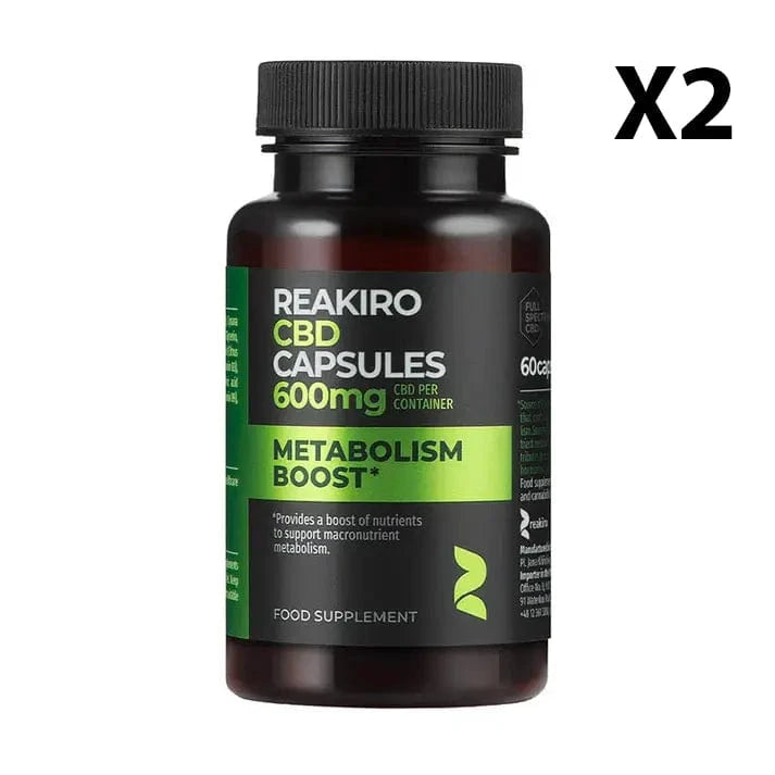 Reakiro Gélules CBD 2 boîtes 60 Gélules CBD Full Spectrum 600mg, Metabolism Boost