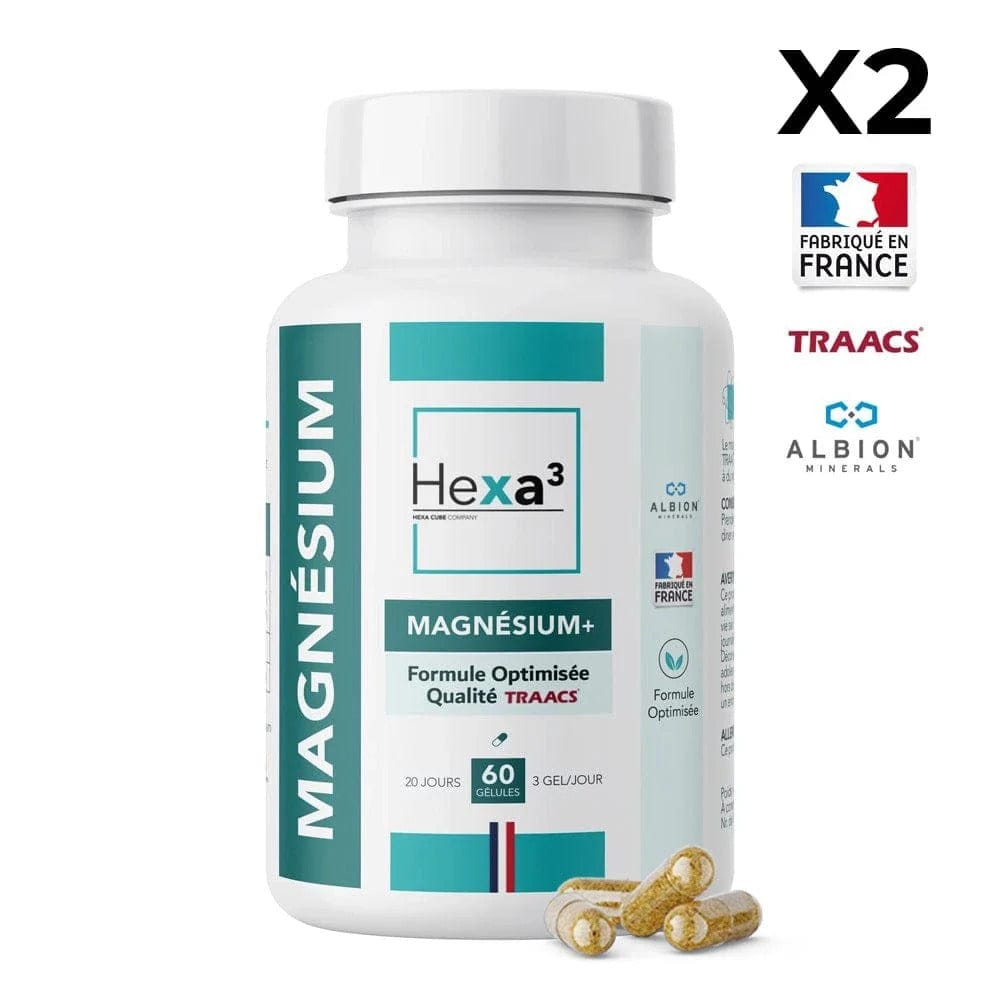 Hexa3 Gélules 2 boîtes 60 Gélules Magnésium+ Complexe HexaPURE