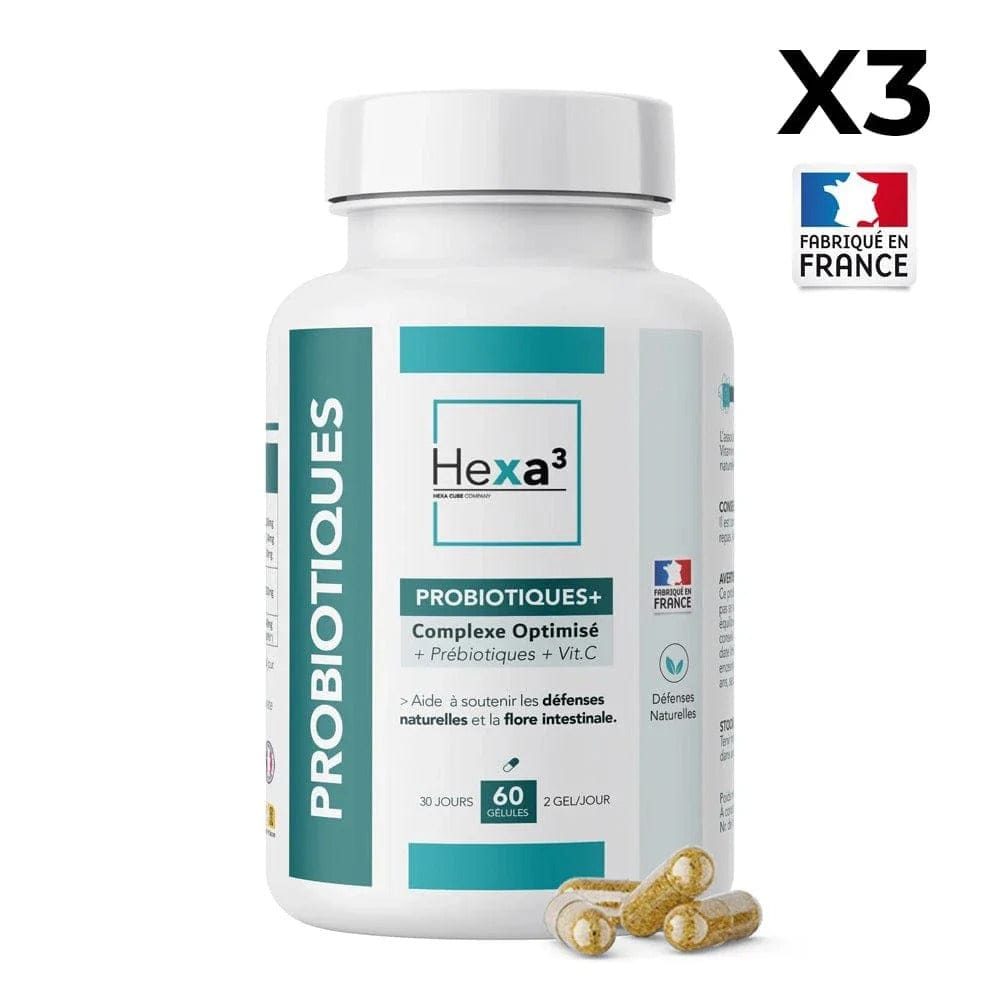 Hexa3 Gélules 3 boîtes 60 Gélules Probiotiques HexaPURE