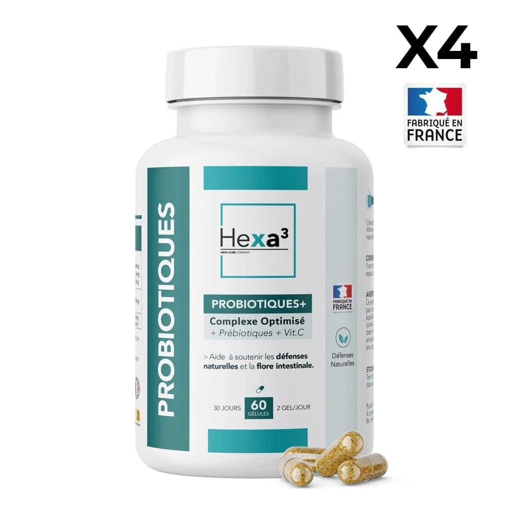 Hexa3 Gélules 4 boîtes 60 Gélules Probiotiques HexaPURE