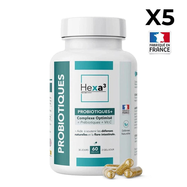 Hexa3 Gélules 5 boîtes 60 Gélules Probiotiques HexaPURE