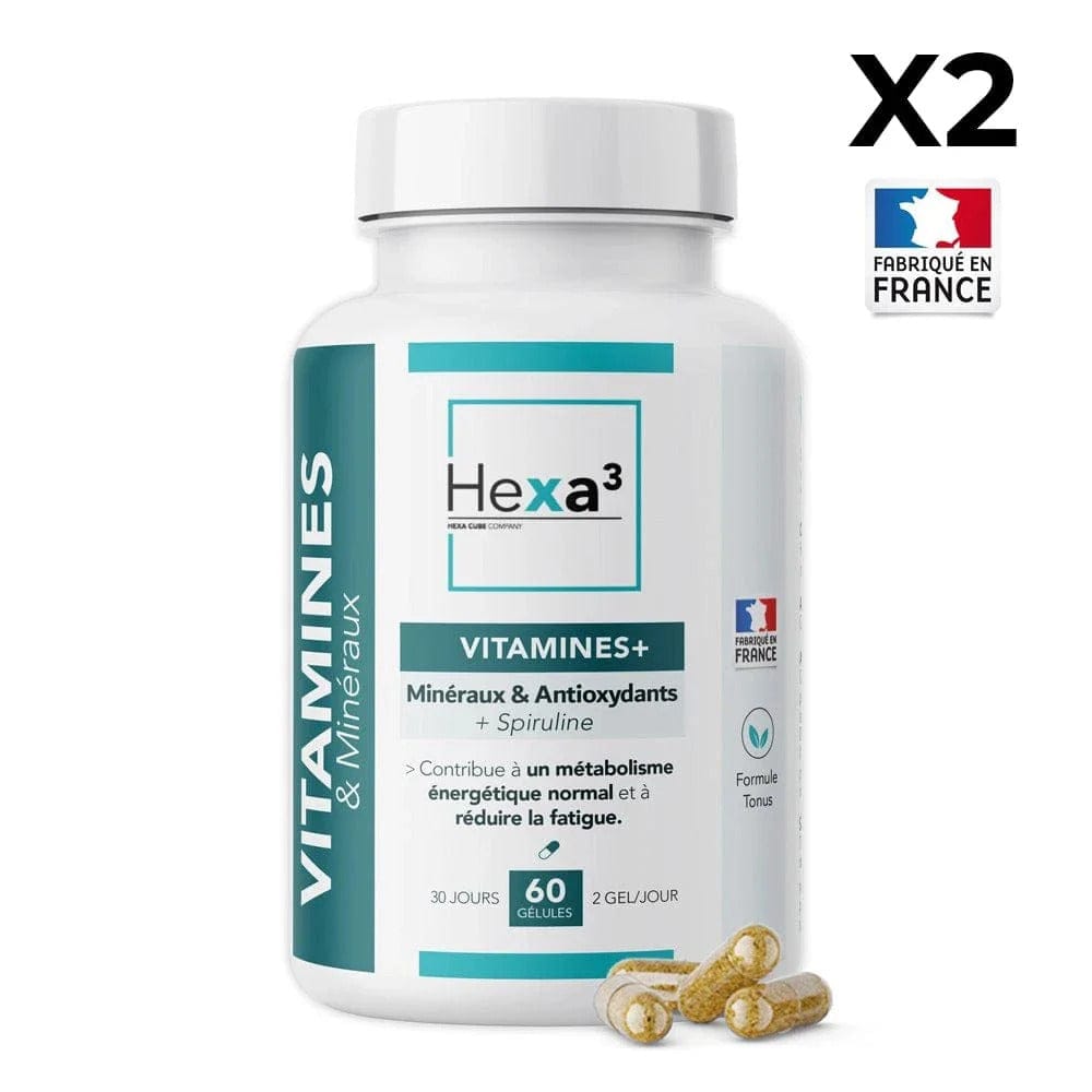 Hexa3 Gélules 2 boîtes 60 Gélules Vitamines+ Minéraux Formule Tonus