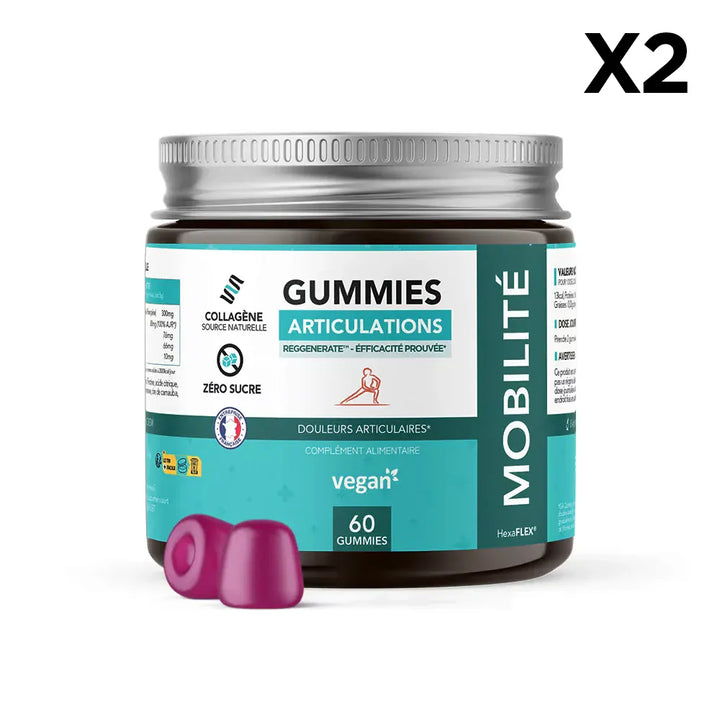 Hexa3 Gummies 2 boîtes 60 Gummies Articulations au Collagène, HexaFLEX