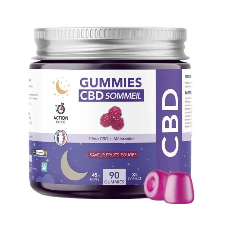 Hexa3 Gummies CBD 1 boîte 90 Gummies CBD Sommeil + Mélatonine, 2250mg HexaSOM