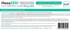 Chewing-Gums CBD Détente 10x50mg HexaZEN Menthe