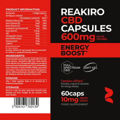 60 Gélules CBD Energy Boost Reakiro 600mg