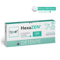 Chewing-Gums CBD Détente 10x50mg HexaZEN Menthe
