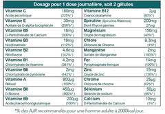 60 Capsules Vitamines+ Minéraux Formule Tonus