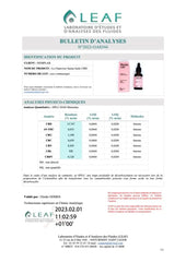 Bulletin d'analyses Huile CBD Bio Le chanvrier Suisse 3000mg