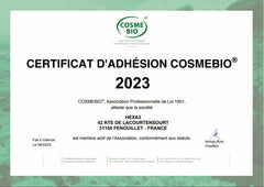 Certificat d'adhésion Cosmebio