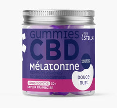 CBD Melatonin Raspberry Gummies 300mg, THC free