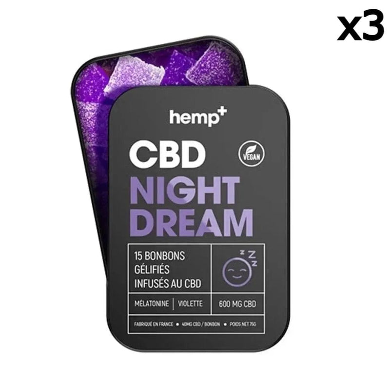 15 Gummies CBD Sommeil Night Dream 600mg, sans THC, Vegan