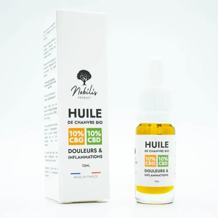 Nobilis Huiles CBD 1 flacon Huile 10% CBG + 10% CBD, sans THC (10ml)