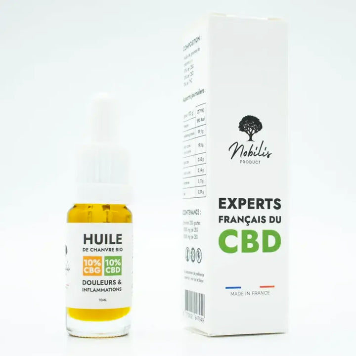 Nobilis Huiles CBD Huile 10% CBG + 10% CBD, sans THC (10ml)