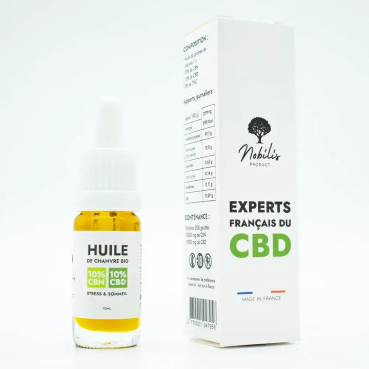 Nobilis Huiles CBD Huile 10% CBN + 10% CBD, sans THC (10ml)