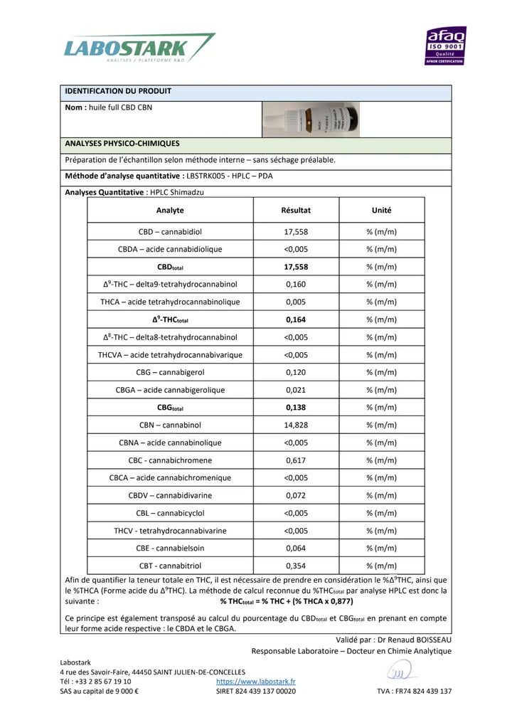 Nobilis Huiles CBD Huile 15% CBN + 15% CBD, Full Spectrum (10ml)