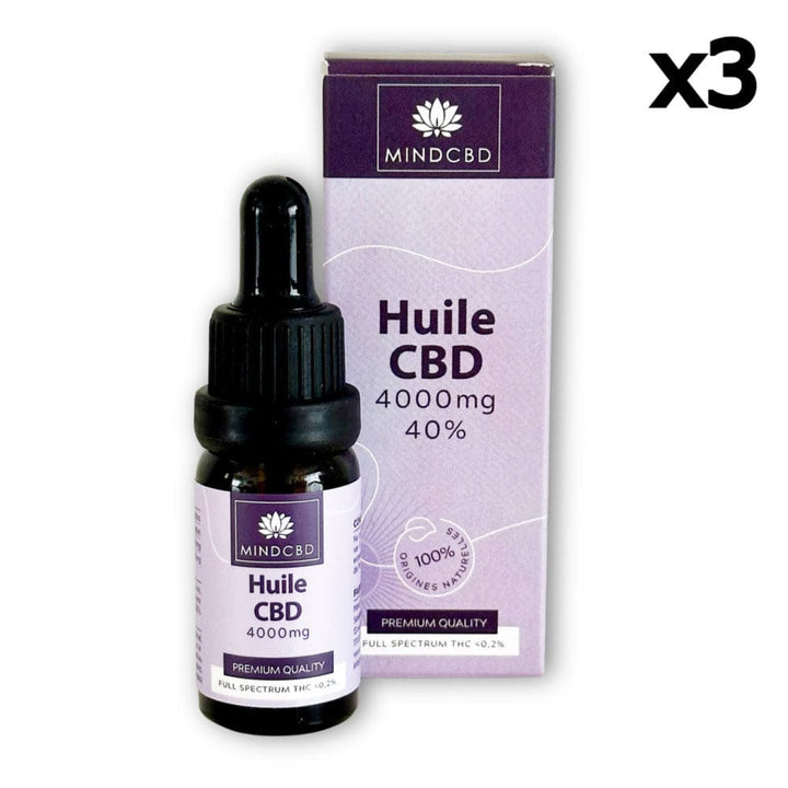 Mind CBD Huiles CBD 3 flacons Huile CBD 40% Full Spectrum 4000mg (10ml)