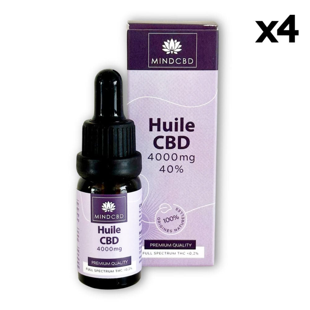 Mind CBD Huiles CBD 4 flacons Huile CBD 40% Full Spectrum 4000mg (10ml)