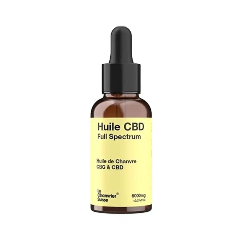 Le Chanvrier Suisse Huiles CBD Huile CBD CBG Bio Full Spectrum 3000mg ou 6000mg (30ml)