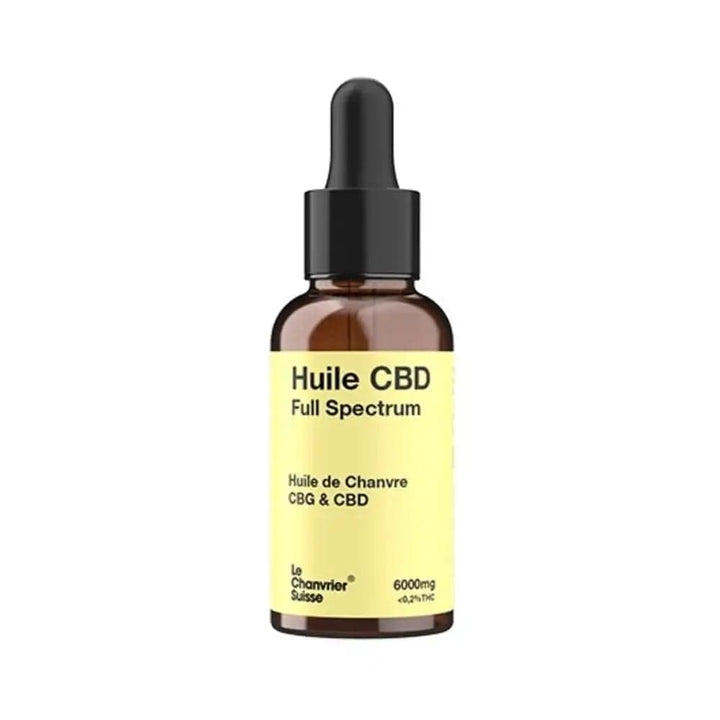 Le Chanvrier Suisse Huiles CBD Huile CBD CBG Bio Full Spectrum 3000mg ou 6000mg (30ml)