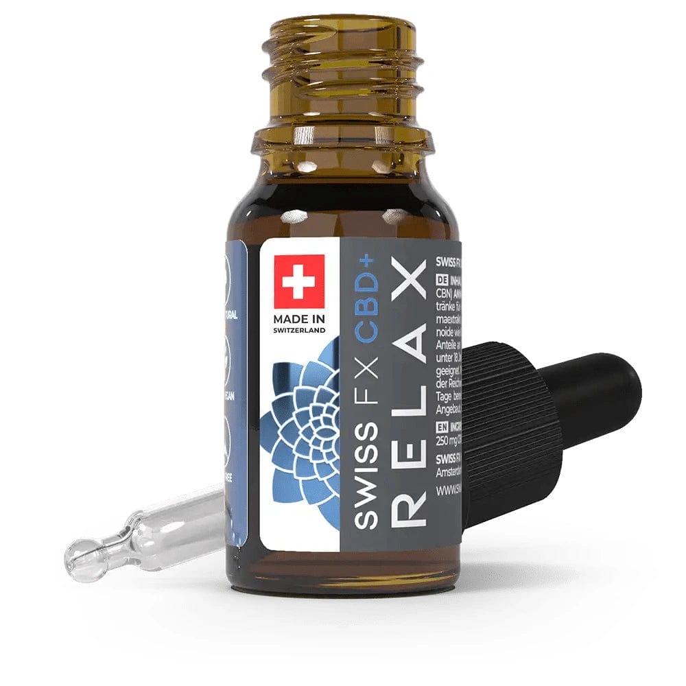 Swiss FX Huiles CBD Huile CBD CBN Relax Premium 1000mg + 250mg (10ml)