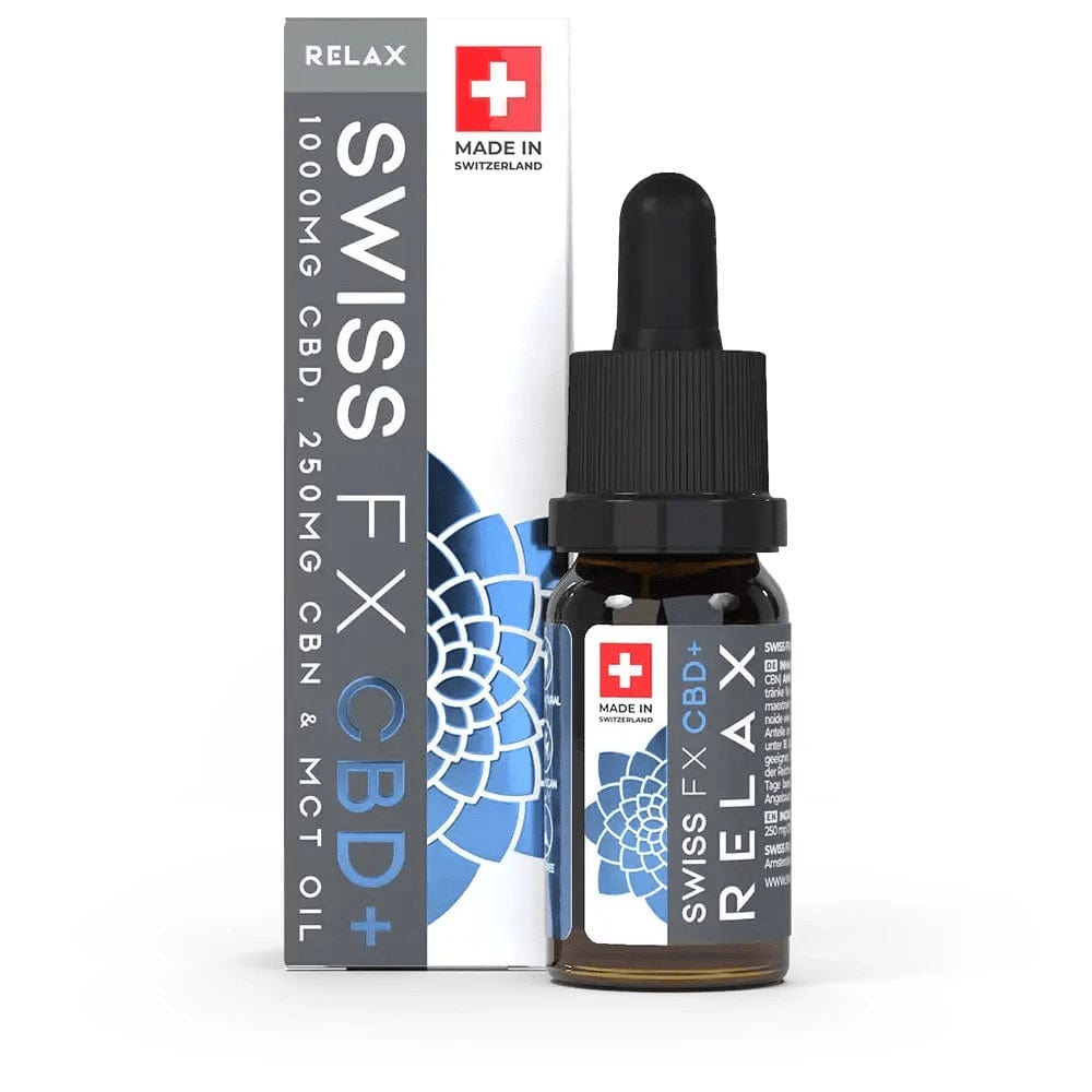 Swiss FX Huiles CBD Huile CBD CBN Relax Premium 1000mg + 250mg (10ml)