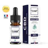 Huile CBD HexaPURE, MCT Bio, Broad Spectrum 50% / 5000mg, sans THC (10ml)