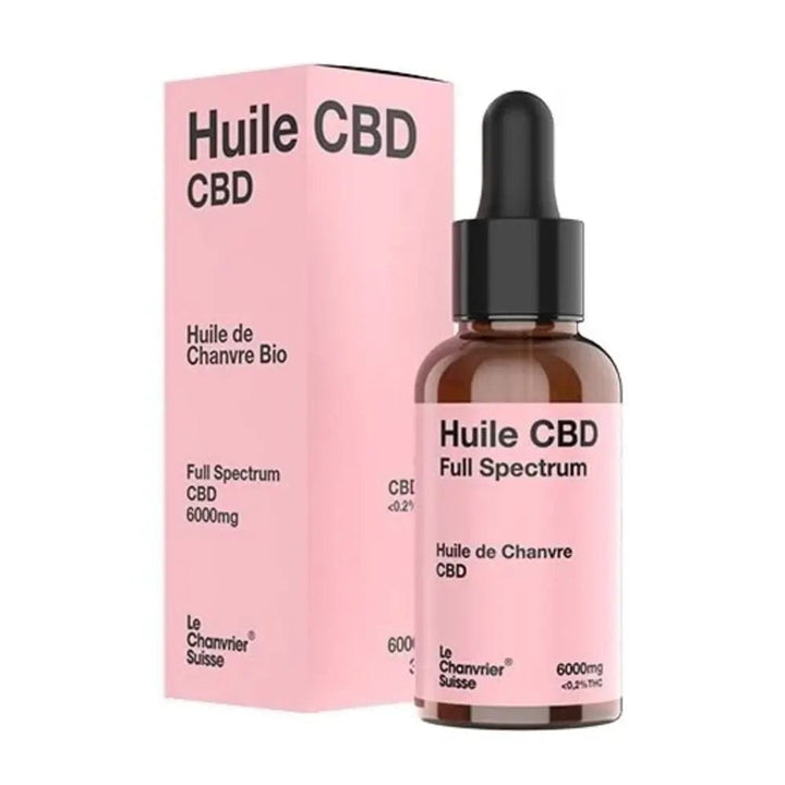 Le Chanvrier Suisse Huiles CBD 6000mg / 20% / 1 flacon Huile CBD Le Chanvrier Suisse Full Spectrum 3000mg ou 6000mg (30ml)