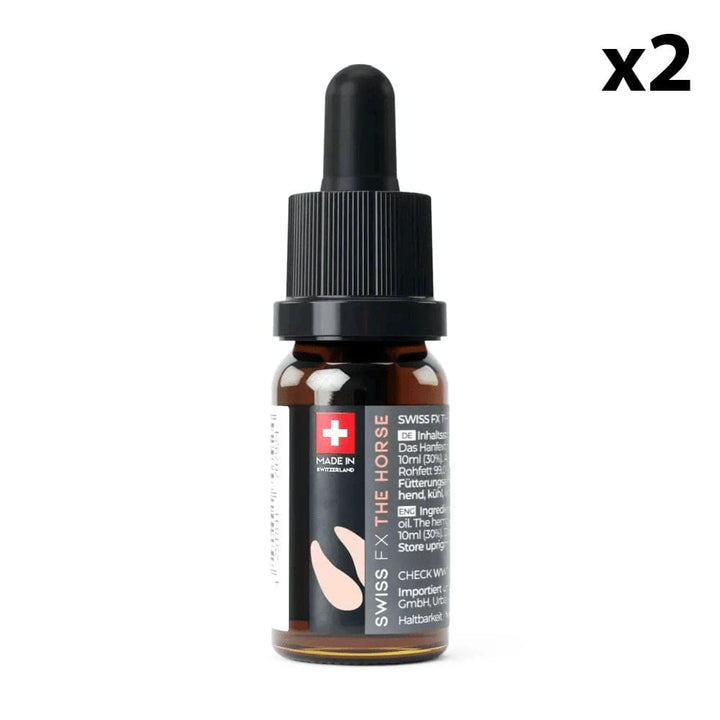 Swiss FX Huiles CBD 2 flacons Huile CBD pour Chevaux, 3000mg / 30% (10ml)
