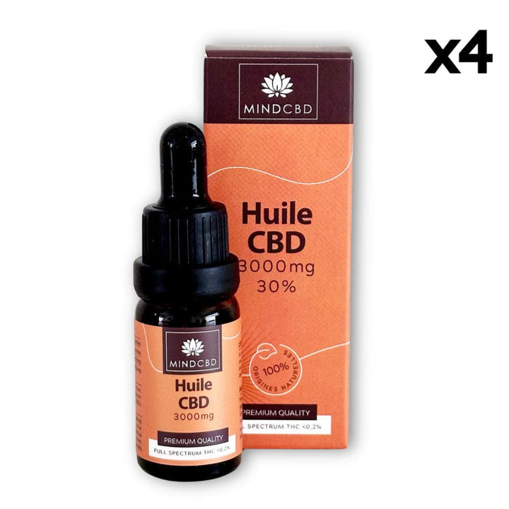 Mind CBD Huiles CBD 4 flacons Huile CBD Premium Full Spectrum 3000mg / 30% (10ml)