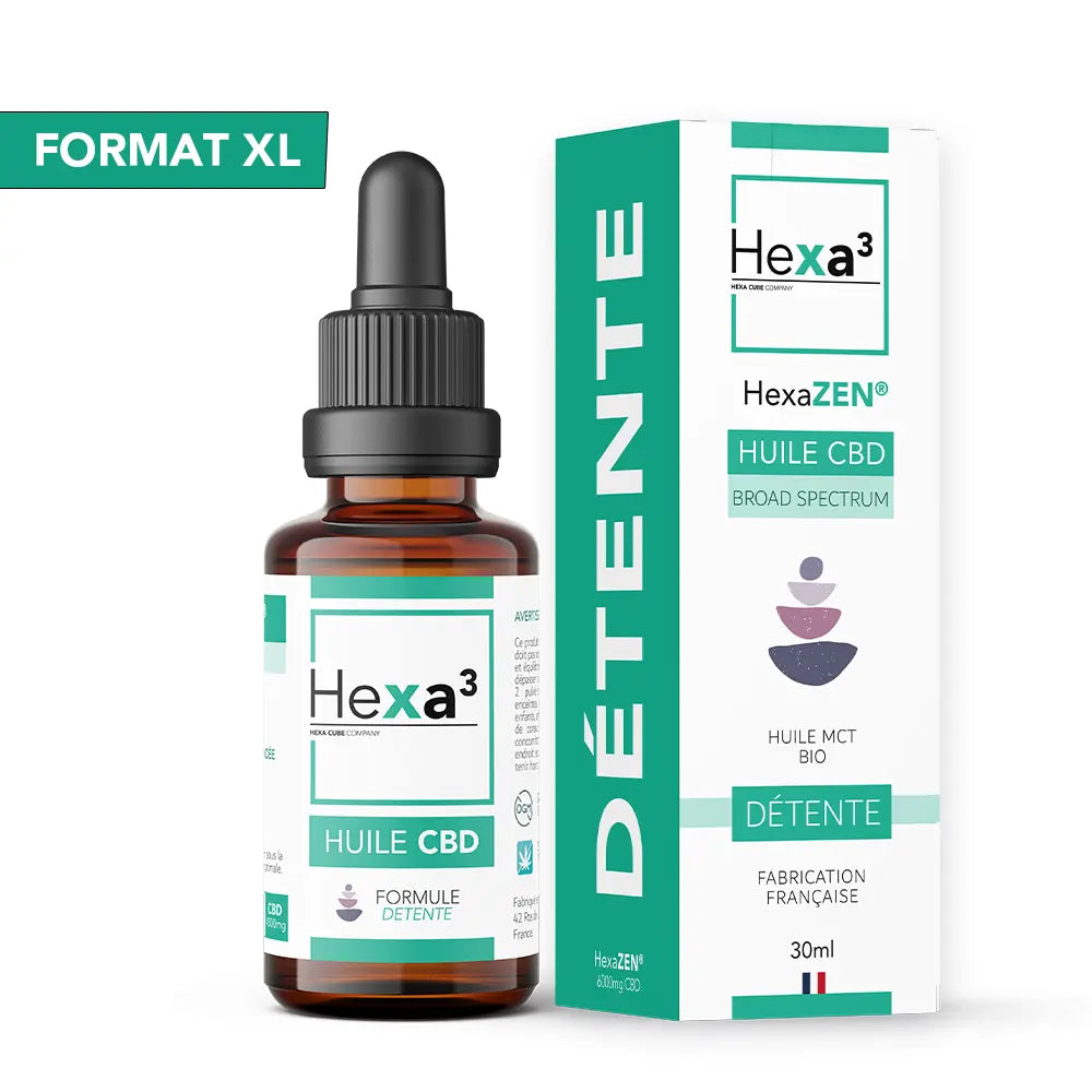 Hexa3 Huiles CBD 1 flacon Huile CBD sans THC HexaZEN, 20% / 6000mg (30ml)