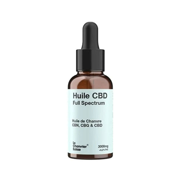 Le Chanvrier Suisse Huiles CBD Huile CBN, CBG & CBD Bio, Full Spectrum 3000mg ou 6000mg (30ml)