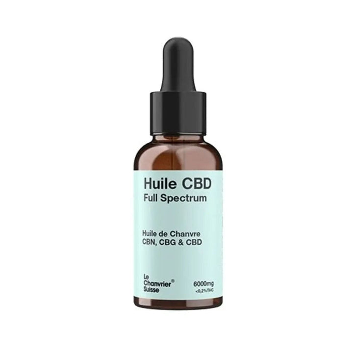 Le Chanvrier Suisse Huiles CBD Huile CBN, CBG & CBD Bio, Full Spectrum 3000mg ou 6000mg (30ml)