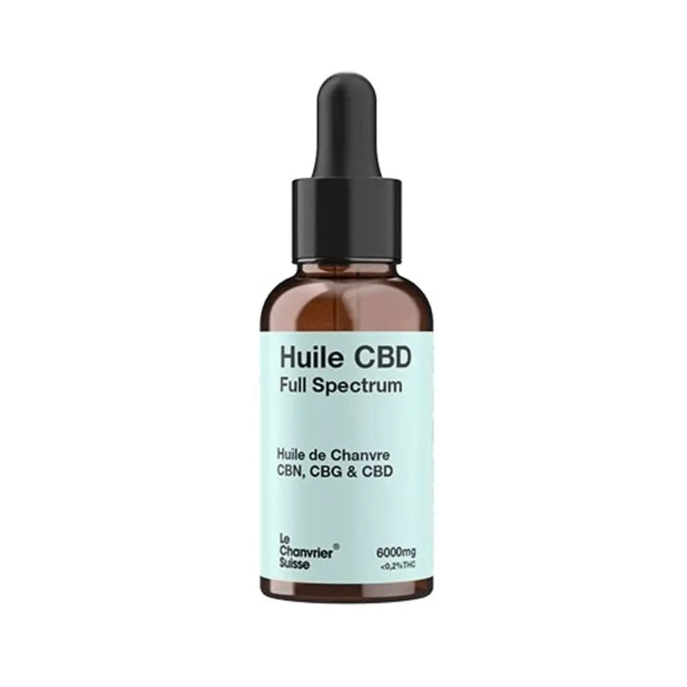 Le Chanvrier Suisse Huiles CBD Huile CBN, CBG & CBD Bio, Full Spectrum 3000mg ou 6000mg (30ml)