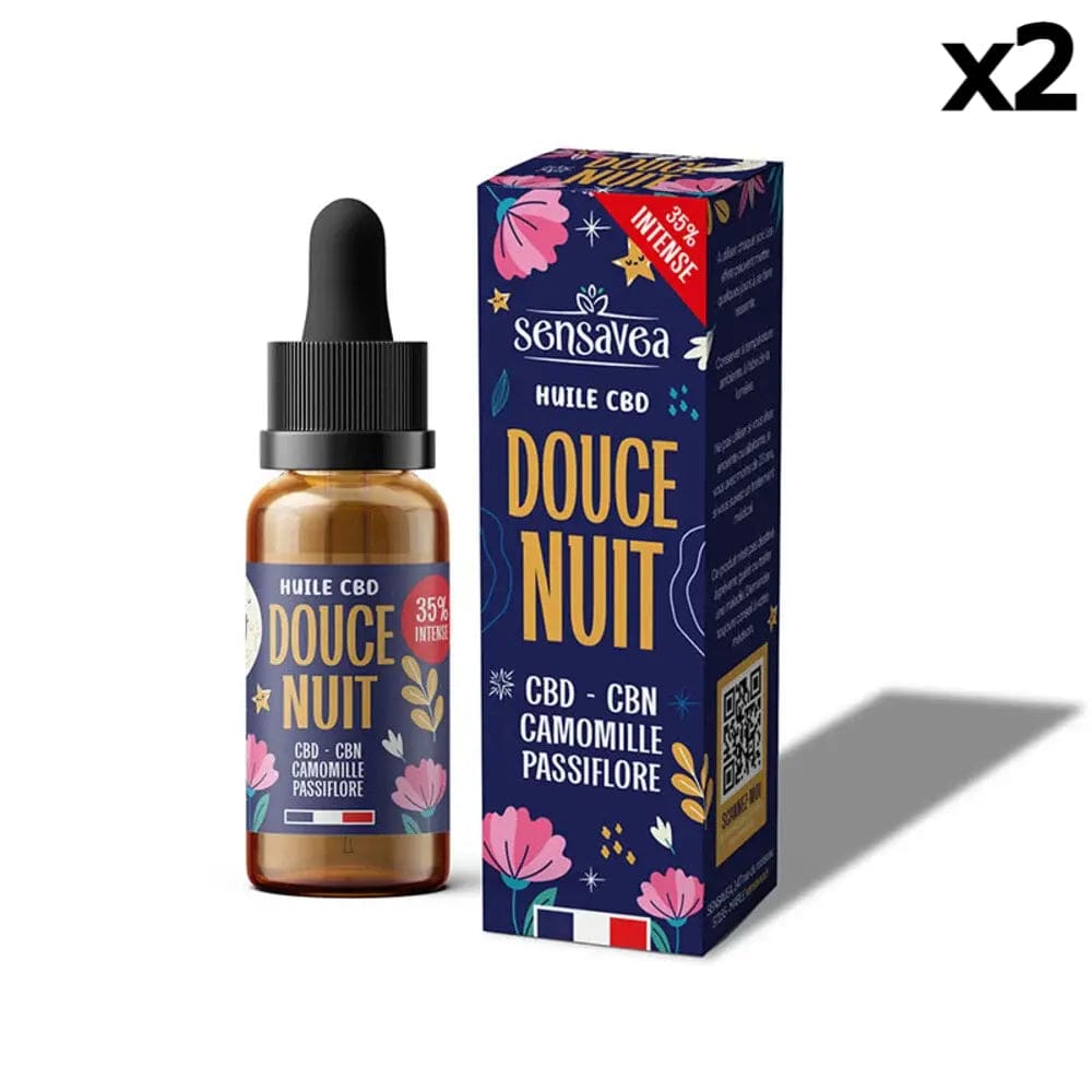 Sensavea Huiles CBD 2 flacons Huile Sommeil CBD CBN Forte, 35% / 3500mg, sans THC (10ml)