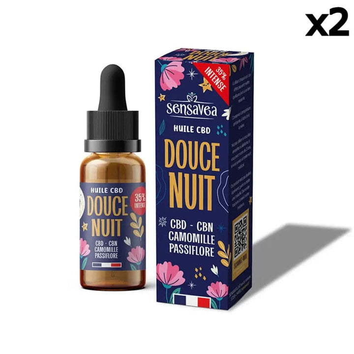 Sensavea Huiles CBD 2 flacons Huile Sommeil CBD CBN Forte, 35% / 3500mg, sans THC (10ml)