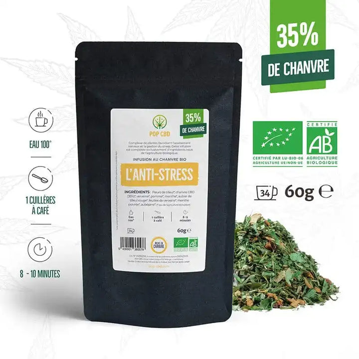 POP CBD Infusions CBD Infusion Création Bio, Anti Stress, au Chanvre CBD
